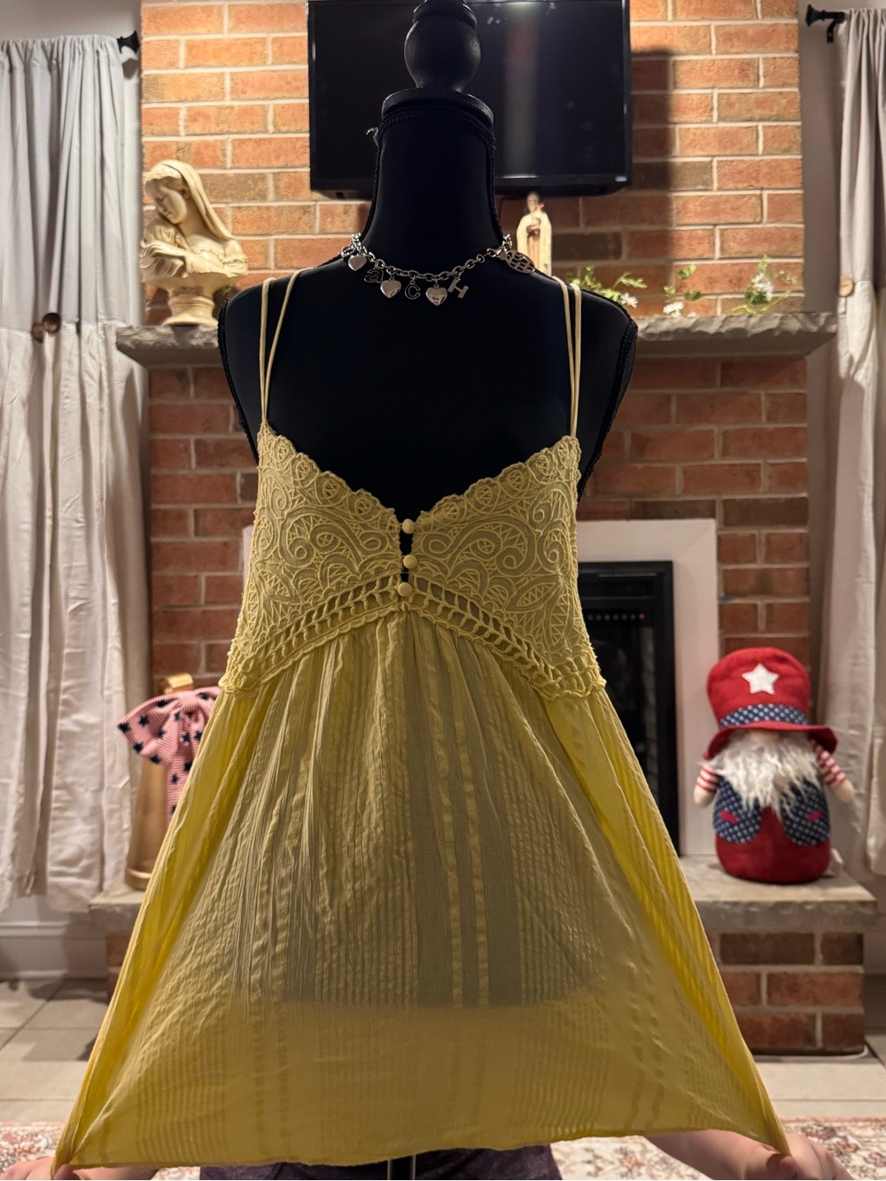 Urban Outfitters Yellow Smocked Trim Camisole